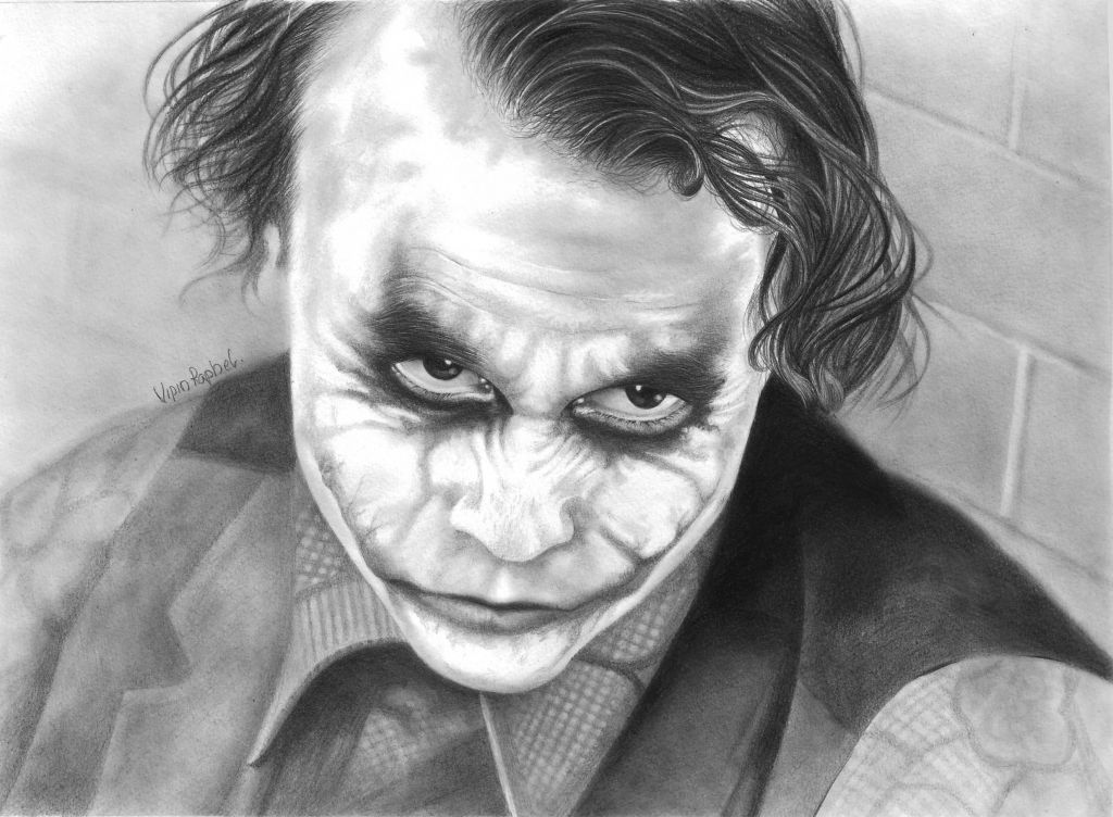 Joker Heath Ledger Sketch at PaintingValley.com | Explore collection of ...