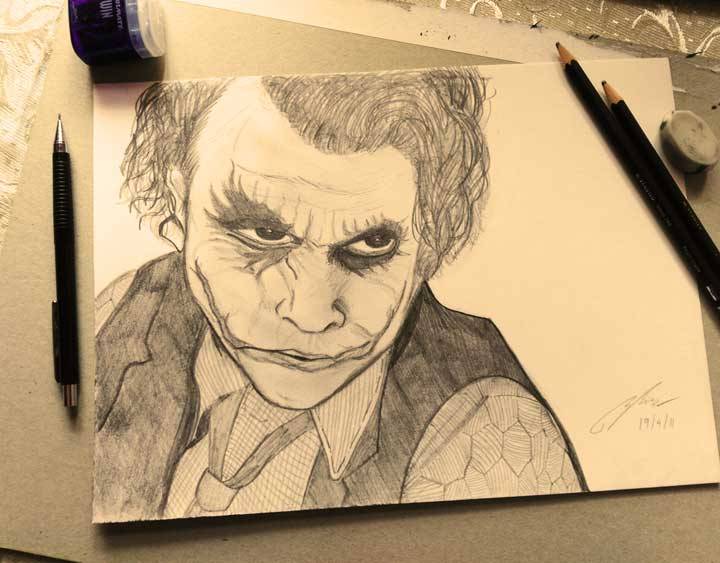 Joker Heath Ledger Sketch at PaintingValley.com | Explore collection of ...