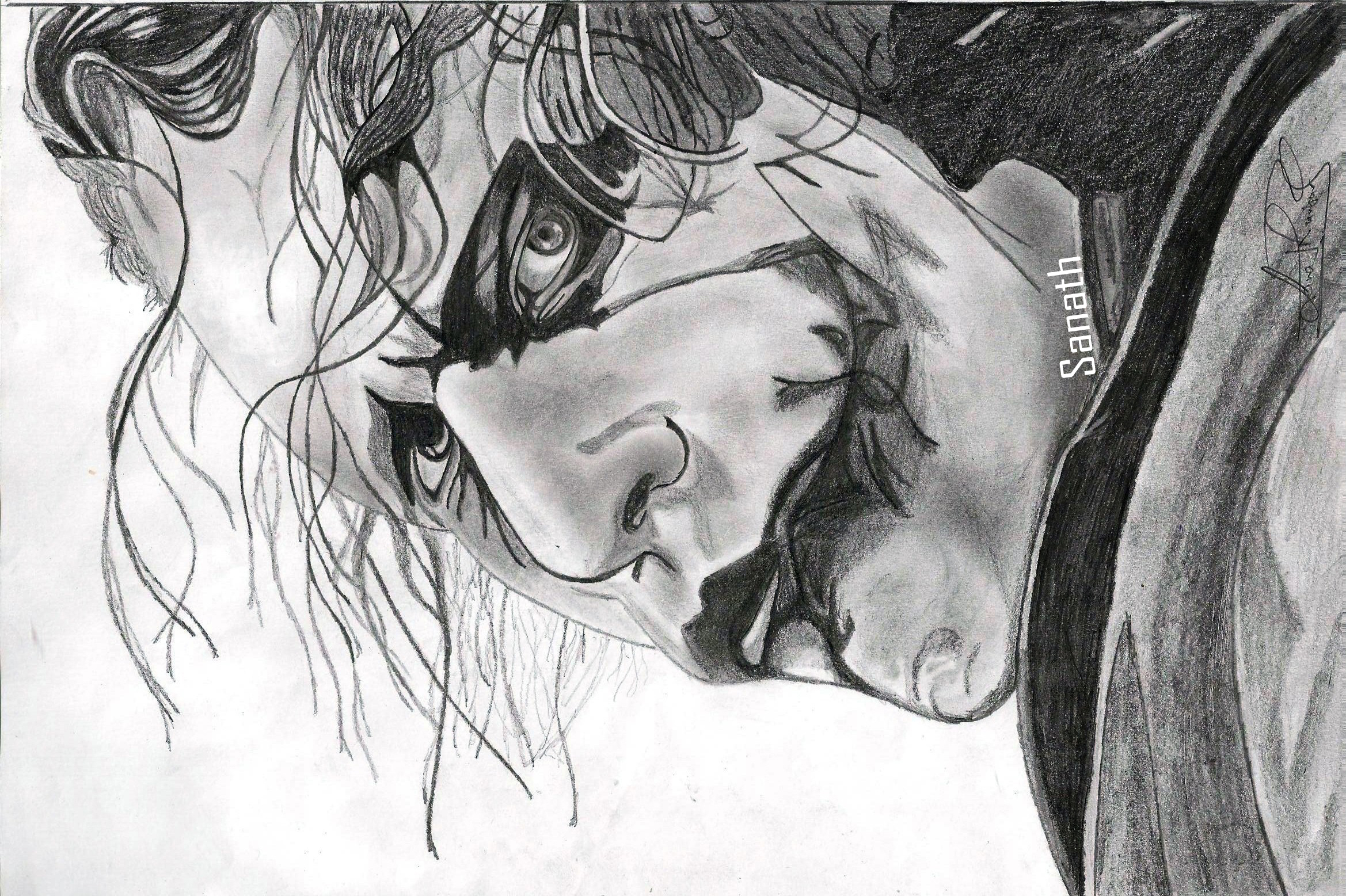 2338x1557 The Legendary Joker A Tribute To Heath Ledger. Sanath Kumar B S - Joker Heath Ledger Sketch