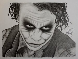 300x225 Heath Ledger Joker Drawings - Joker Heath Ledger Sketch