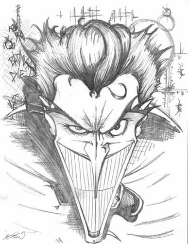 387x500 The Joker Pencil Sketch A Very Mouthy Joker. Watch - Joker Pencil Sketch