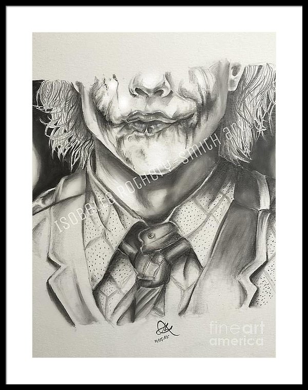 600x759 Heath Ledger Joker Pencil Sketch Framed Print By Isobelle Rothery - Joker Pencil Sketch