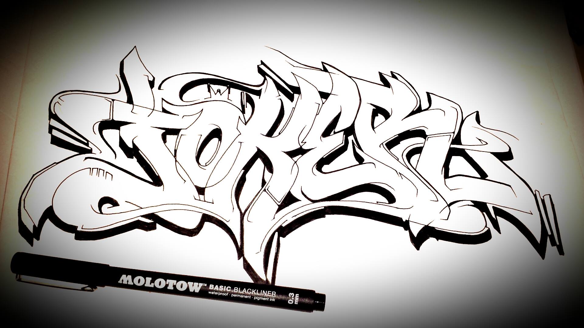 1920x1080 Joker Sketch From Graffiti Artist Dmark - Joker Sketch