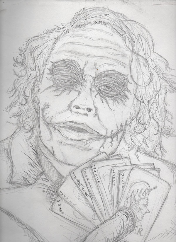 600x826 Joker Sketch On Behance - Joker Sketch
