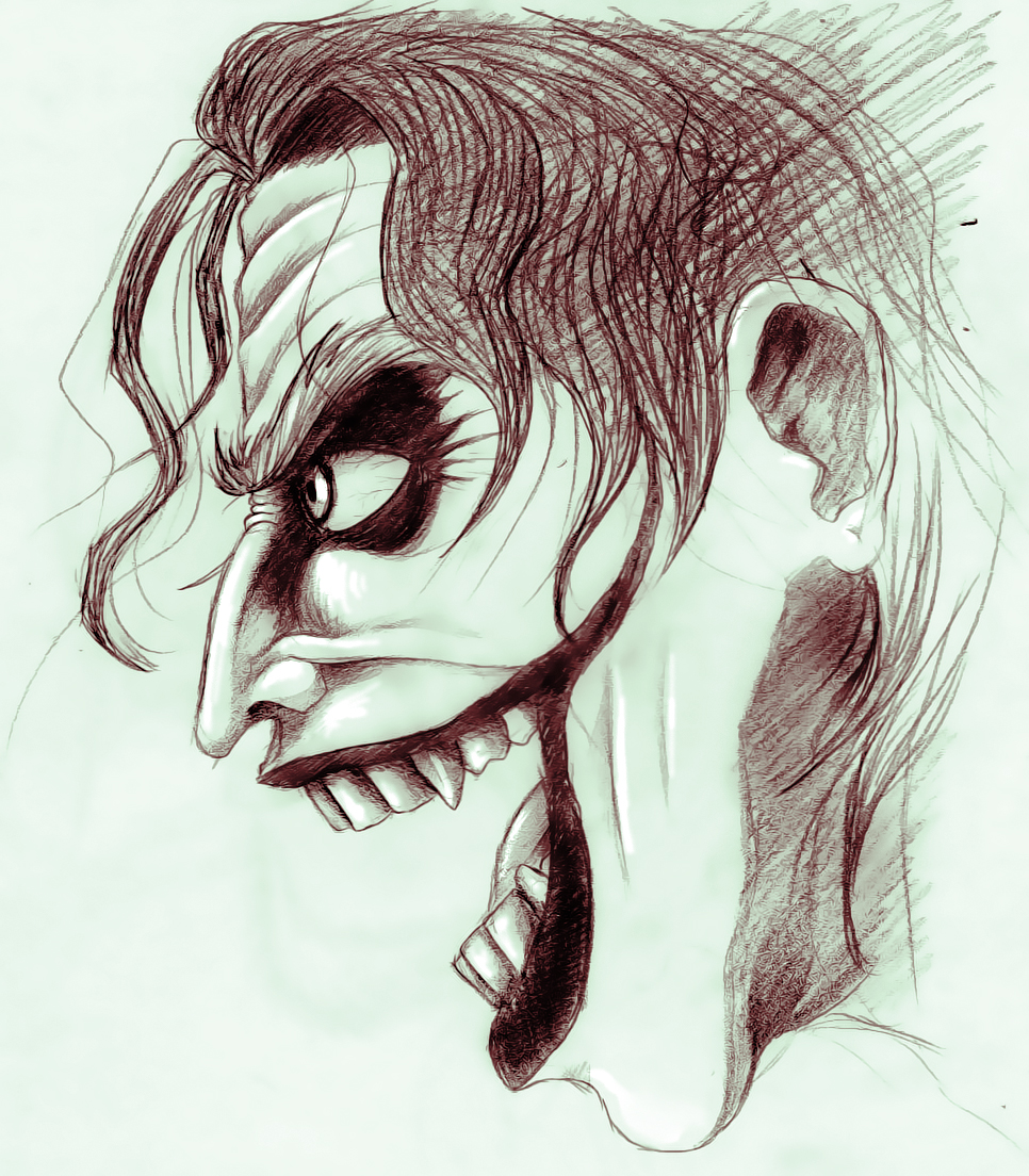 966x1104 Joker Sketch By Thefishyone On Newgrounds - Joker Sketch
