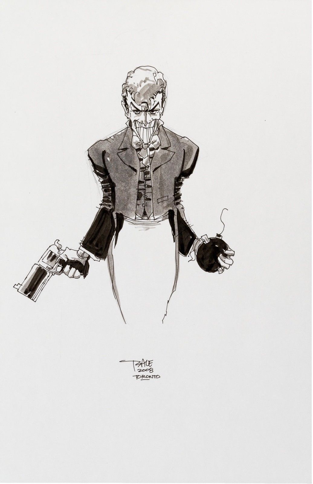 1036x1600 Tim Sale Joker Sketch Original Art Commission Dc Comics Batman - Joker Sketch