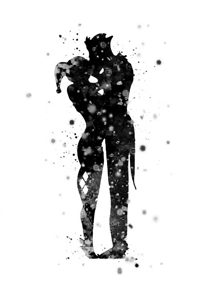 645x900 Joker And Harley Quinn Print Poster Print Black And White Painting - Joker Sketch Poster