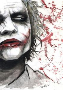 212x300 Joker Face Paint Heath Ledger Sketch Poster Shopgasam - Joker Sketch Poster