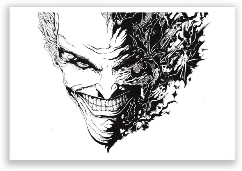 832x588 Joker From The Batman Series Dark Knight Landscape Poster Paper - Joker Sketch Poster