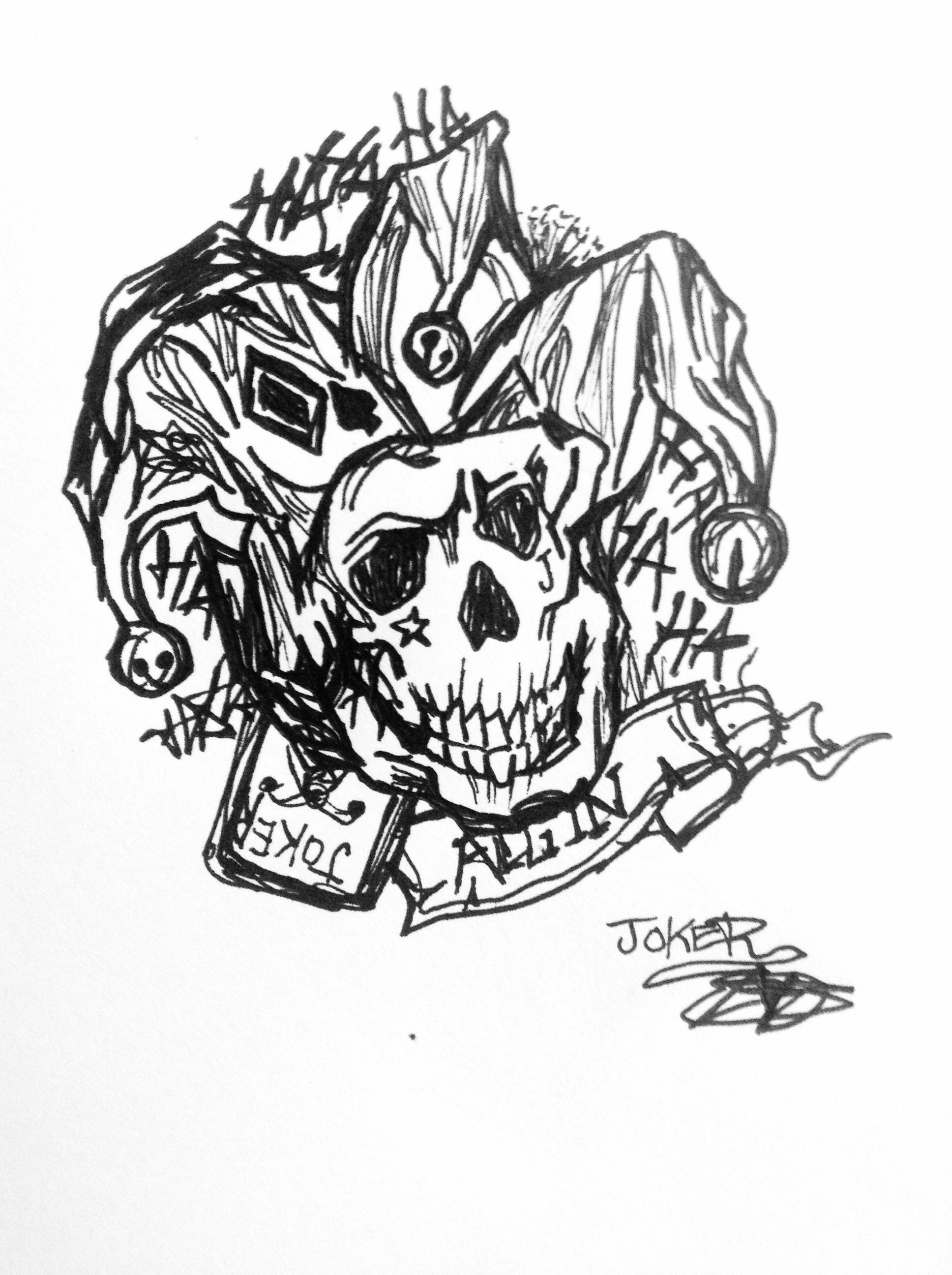 1936x2592 Joker Tattoo Sketchbook Drawing By Me ) Suicidesquad - Joker Tattoo Sketch
