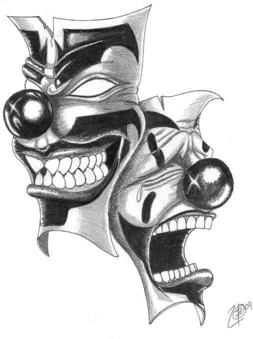 507x678 Nice Loughing Icp Joker Tattoo Design Clowns - Joker Tattoo Sketch ...
