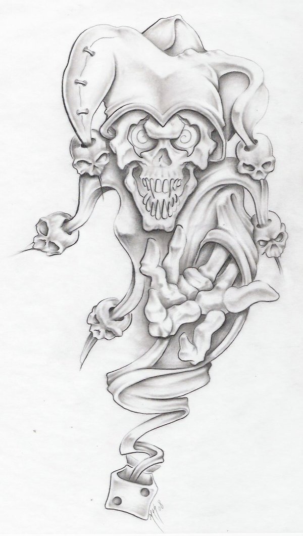 600x1060 Wicked Joker Tattoo Sketch Tattoo Ideas - Joker Tattoo Sketch