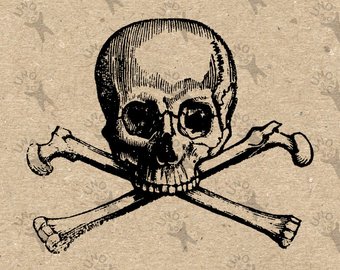 340x270 Skull Printable Etsy - Jolly Roger Sketch