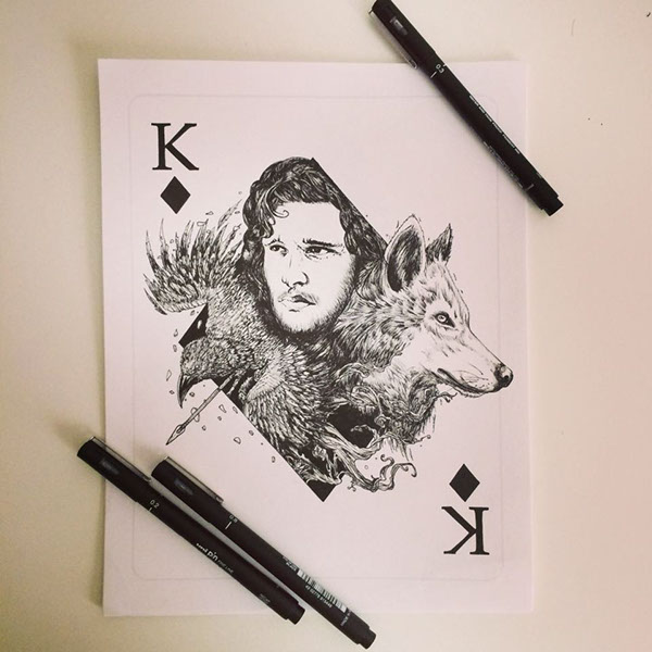600x600 King Of Diamonds - Jon Snow Sketch