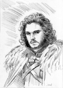 215x300 Game Of Thrones Jon Snow Sketch Card Aceo Drawing By Jeff Ward Ebay - Jon Snow Sketch