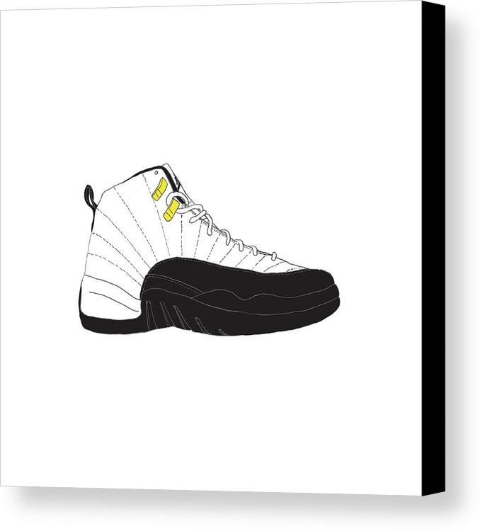 678x750 Jordan 12 Taxi Canvas Print Canvas Art By Letmedraw Yourpicture - Jordan 12 Sketch