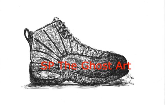 570x364 Original Psny X Nike Air Jordan 12 Limited Edition Of 50 Etsy - Jordan 12 Sketch