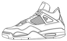 236x146 Jordan Vi Sketch Black And White Line Drawing Shoes - Jordan 7 Sketch