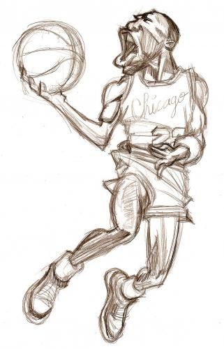 321x500 Character Drawings Of Famous People Cartoon Michael Jordan - Jordan Sketch