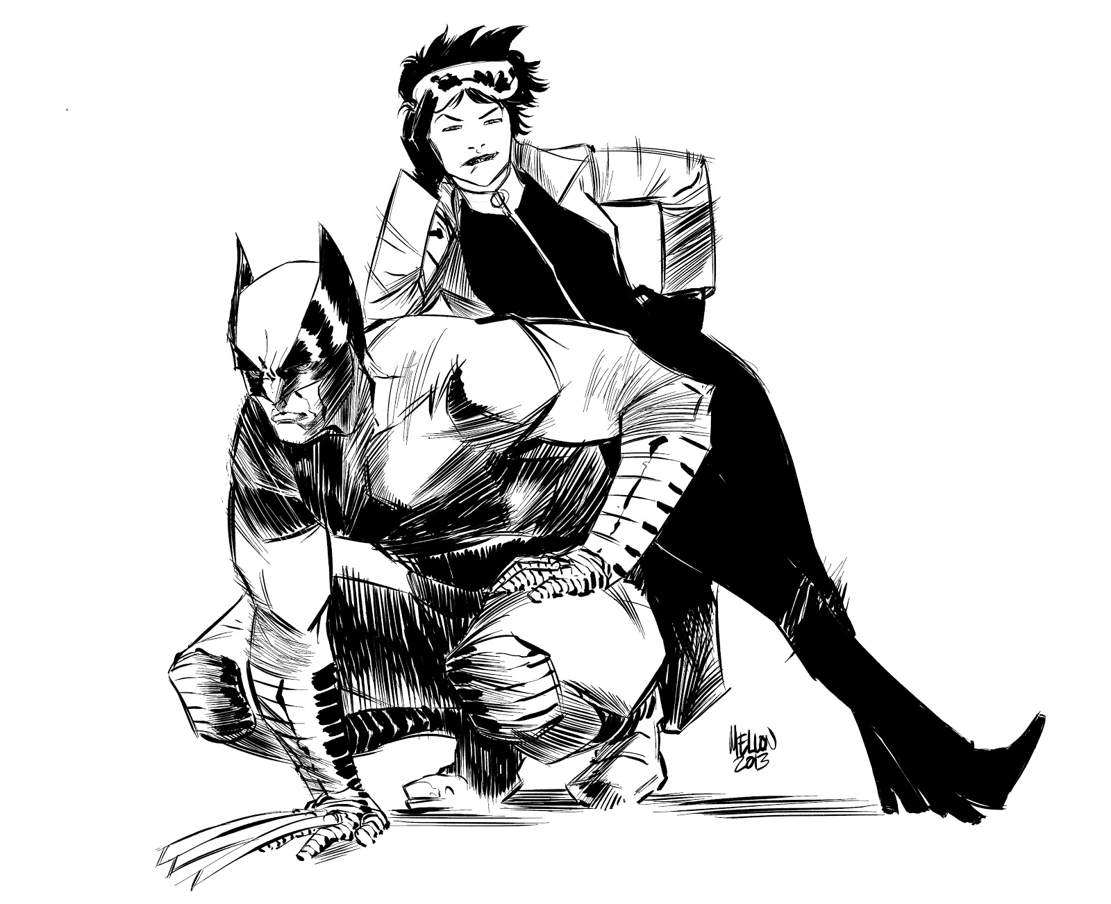 1600x1302 Mellon Wolverine And Jubilee Sketch - Jubilee Sketch