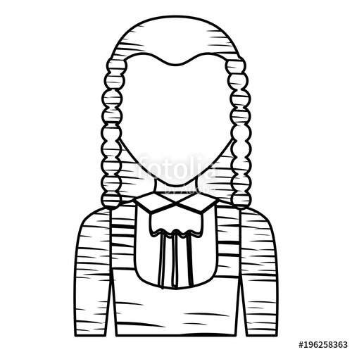 500x500 Sketch Of Avatar Judge With Wig Icon Over White Background, Vector - Judge Sketch