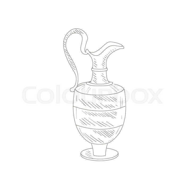 800x800 Vintage Wine Jug Hand Drawn Realistic Detailed Sketch In Beautiful - Jug Sketch