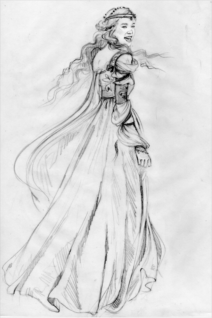 730x1093 Romeo Amp Juliet Costume Sketches By Carlo Piggioli - Juliet Sketch