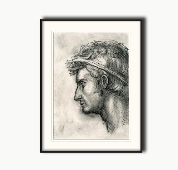570x545 Julius Caesar Head Study Charcoal Drawing Sketch Classic Etsy - Julius Caesar Sketch