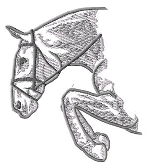 300x340 Emb Show Jump Horse Sketch - Jump Sketch