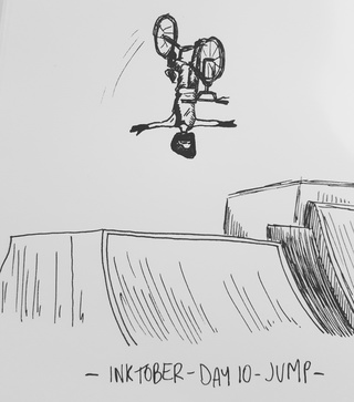 320x363 Inktober - Jump Sketch