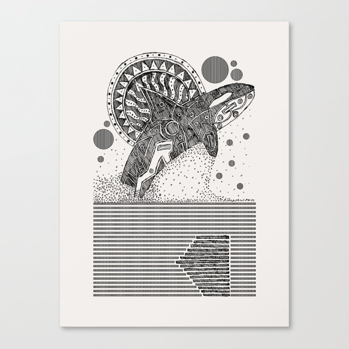 700x700 Orca Jump Sketch Canvas Print By Hinterlund Society6 - Jump Sketch