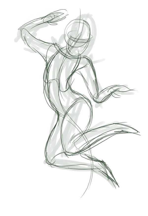 600x874 Refined Jump Sketch Drawing Sketches, Gesture - Jump Sketch