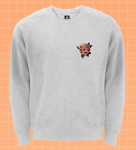 272x300 Rose Badge Sweatshirt Indie Retro Tattoo Jumper Sketch Floral - Jumper Sketch