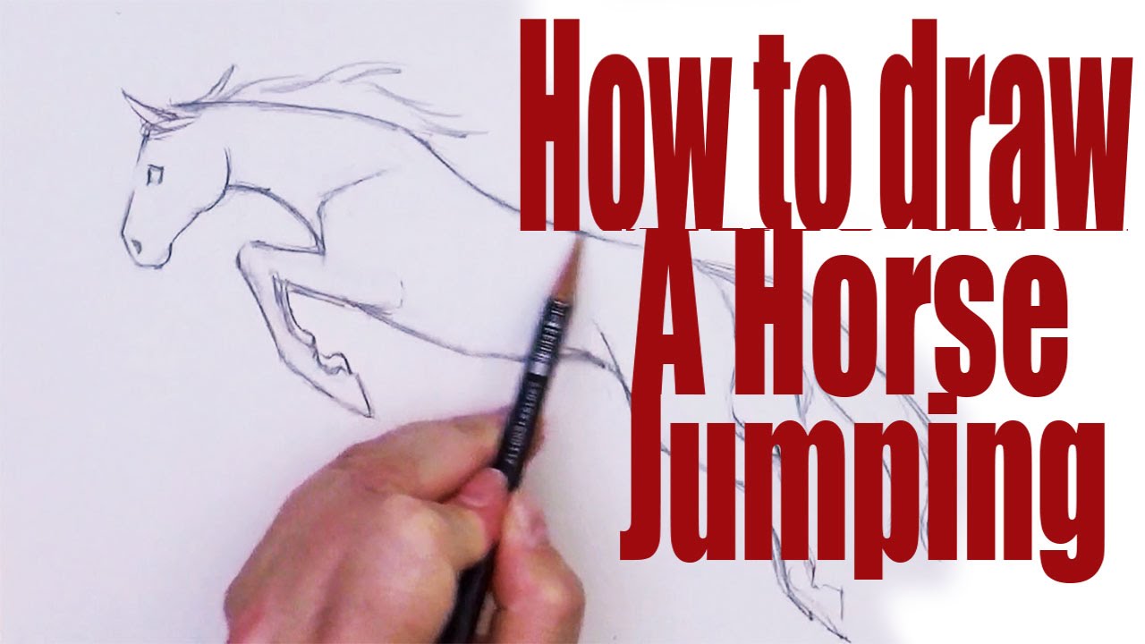 1280x720 How To Draw A Horse Jumping - Jumping Horse Sketch