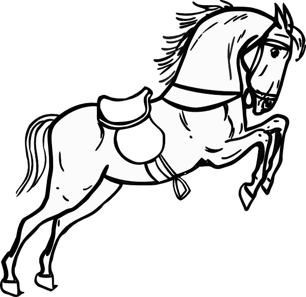 600x582 Jumping Horse Outline Clip Art - Jumping Horse Sketch