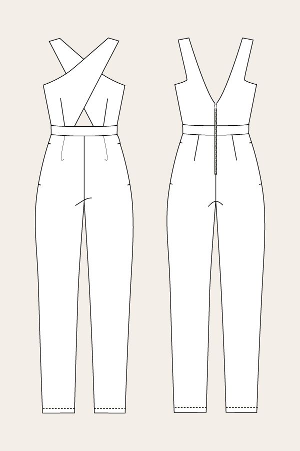 Jumpsuit Sketch at PaintingValley.com | Explore collection of Jumpsuit ...