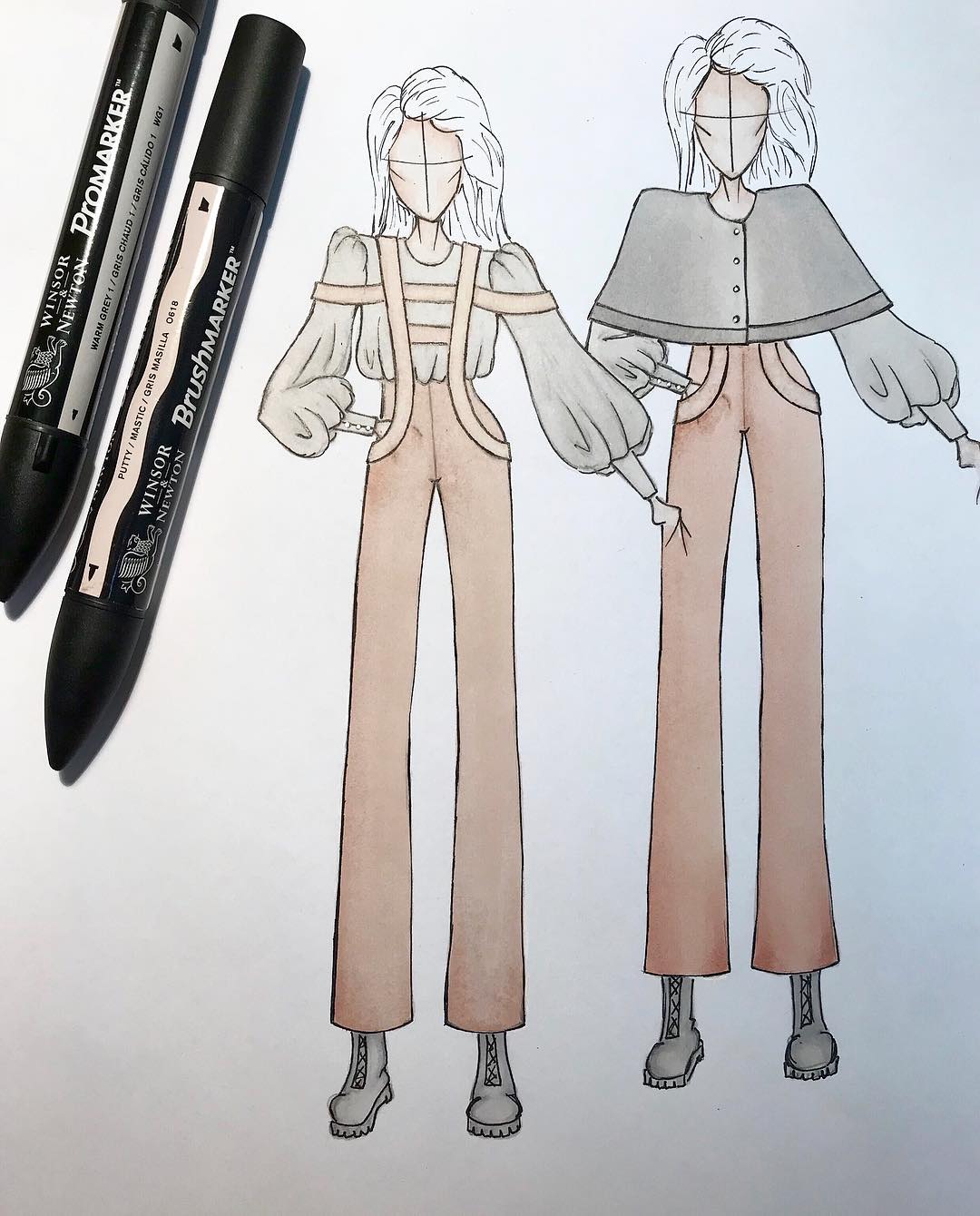 1080x1340 Pastel Coloured Porter Suit Shirt And Jumpsuit Completed - Jumpsuit Sketch