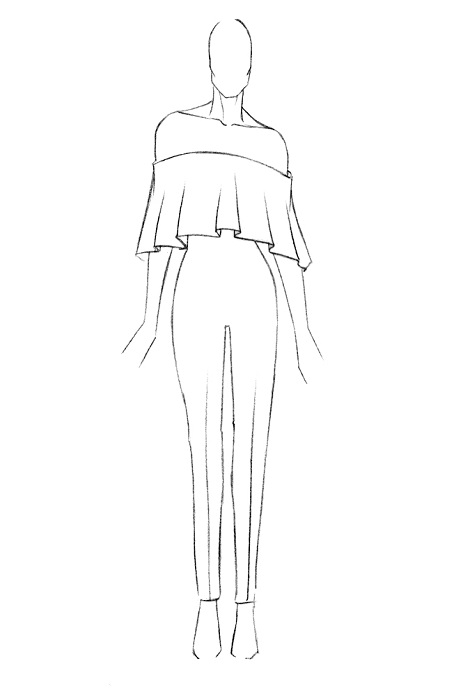 470x690 Sofi Off Shoulder Jumpsuit - Jumpsuit Sketch