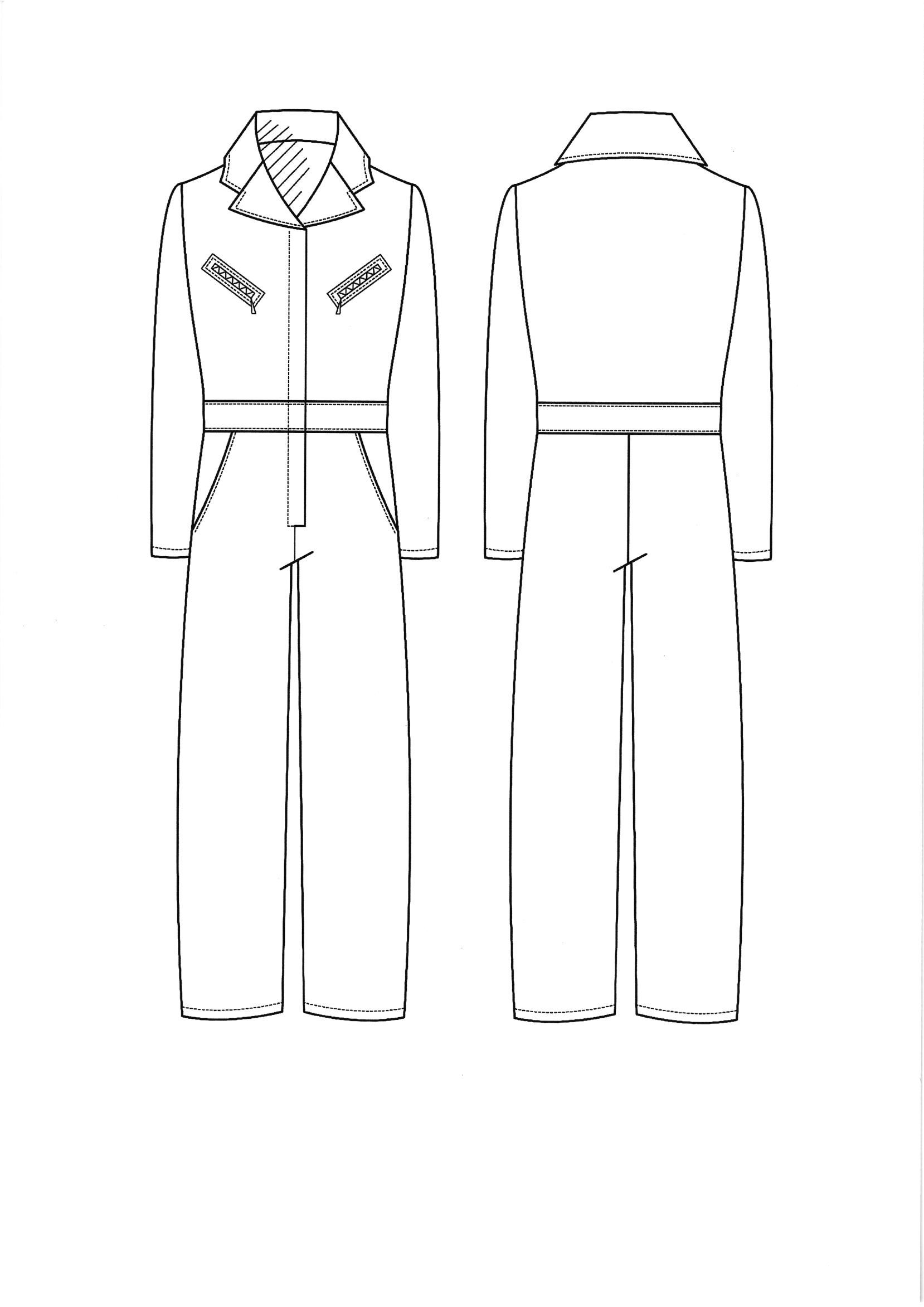 1658x2345 Technical Drawing Jumpsuit Jumpsuit Fashion Design - Jumpsuit Sketch