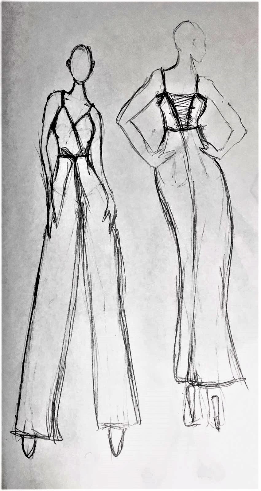 Jumpsuit Sketch at PaintingValley.com | Explore collection of Jumpsuit ...