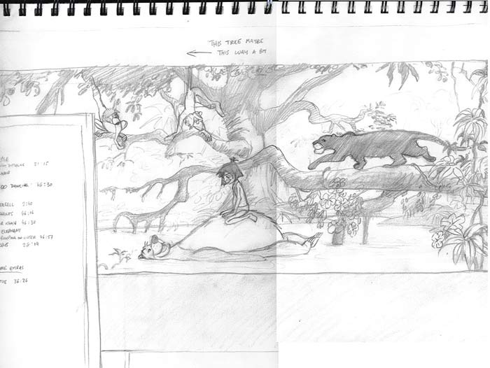 700x526 Jungle Book Mural - Jungle Book Sketch