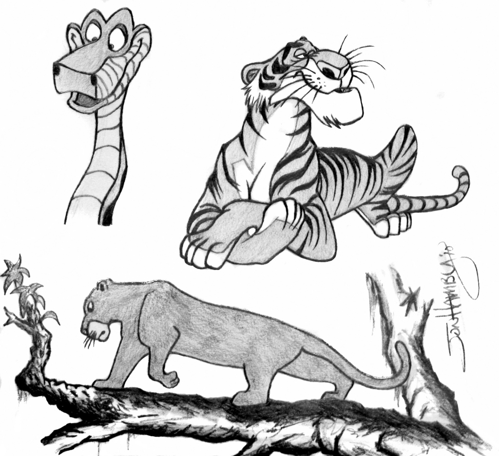1024x937 Jungle Book Sketch By Jon Hamby I Like To Sketch While - Jungle Book Sketch