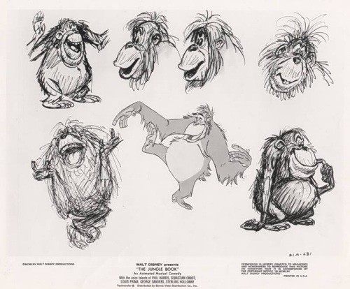500x414 Original Jungle Book Sketches - Jungle Book Sketch