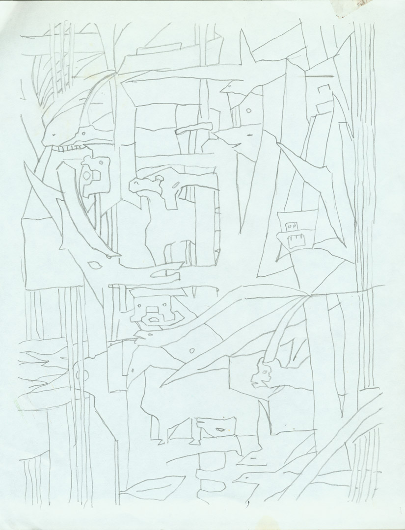 825x1080 The Jungle (Working Sketch) - Jungle Sketch