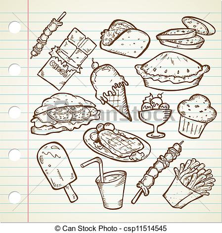 449x470 Junk Food Doodle. - Junk Sketch