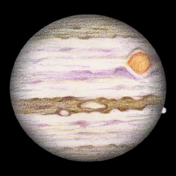 600x600 Jupiter Showing Off Its Spot Astronomy Sketch Of The Day - Jupiter Sketch