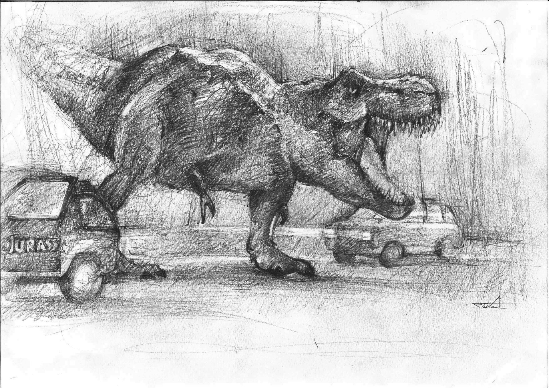 Jurassic Park Dinosaur Drawings