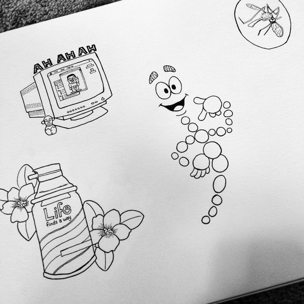 608x608 Danny Devito Eating Things Started Drawing Some Jurassic Park - Jurassic Park Sketch