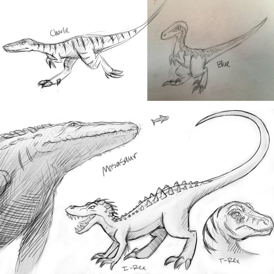 894x894 Jurassic World Sketches By Cartoonboyfriends - Jurassic World Sketch