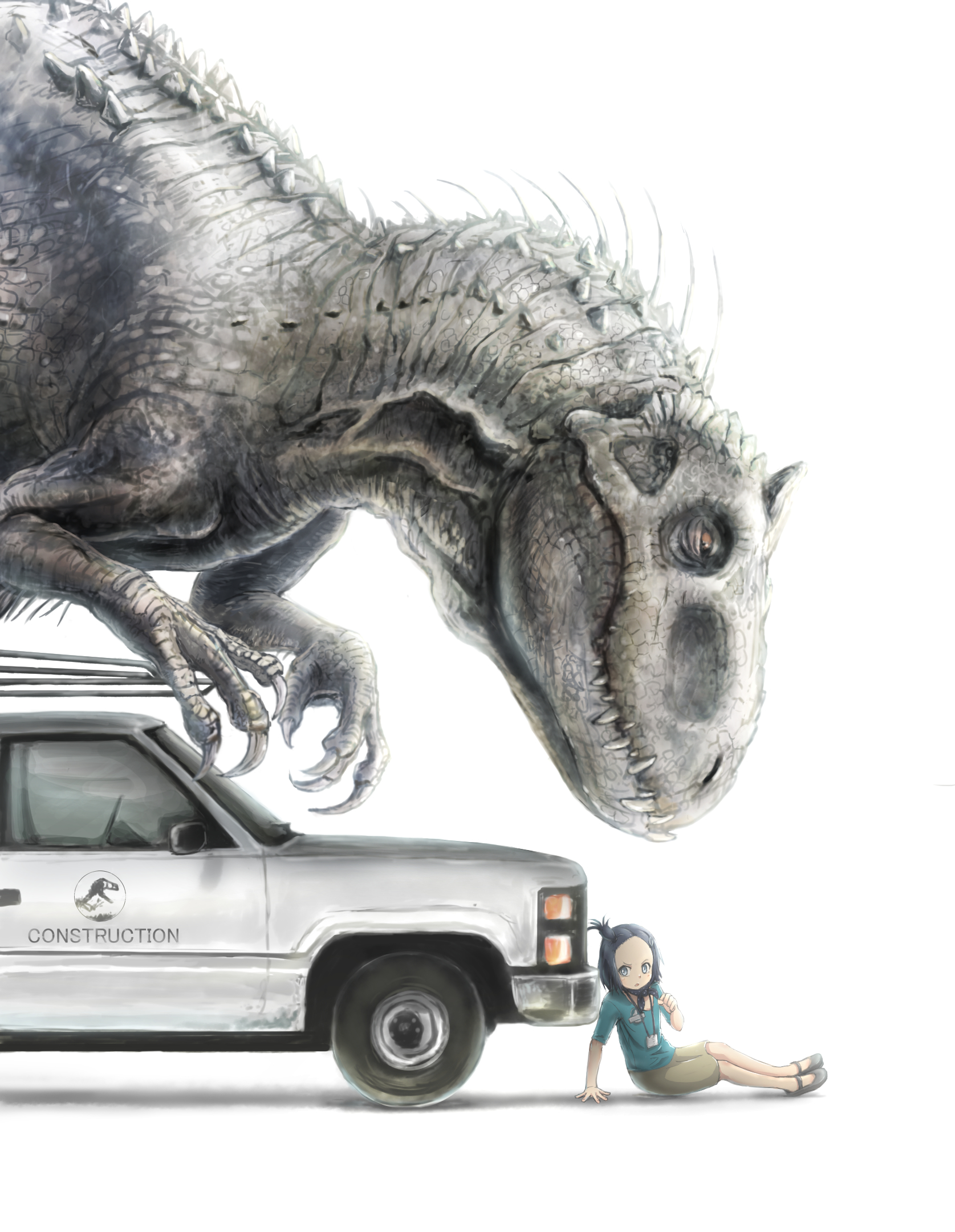 1675x2161 Ane And Indominus Rex (Jurassic Park, Jurassic World, And Original - Jurassic World Sketch